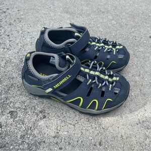 Merrell Blue and Green Sandals with Breathable Mesh and Rugged Soles 10M